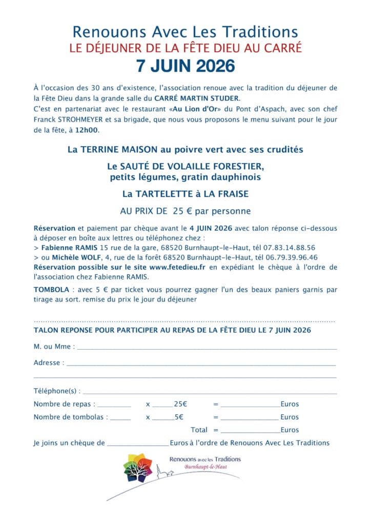 Flyer verso pour la fête dieu 2026